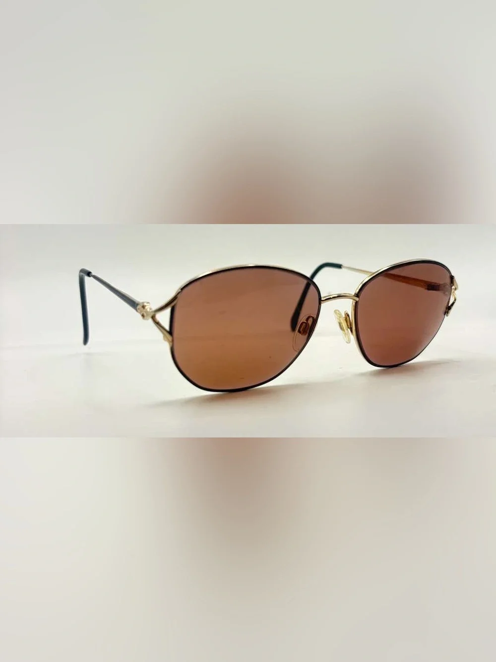 MK Collection Terry Gold Blue Oval Metal Sunglasses Frames Only